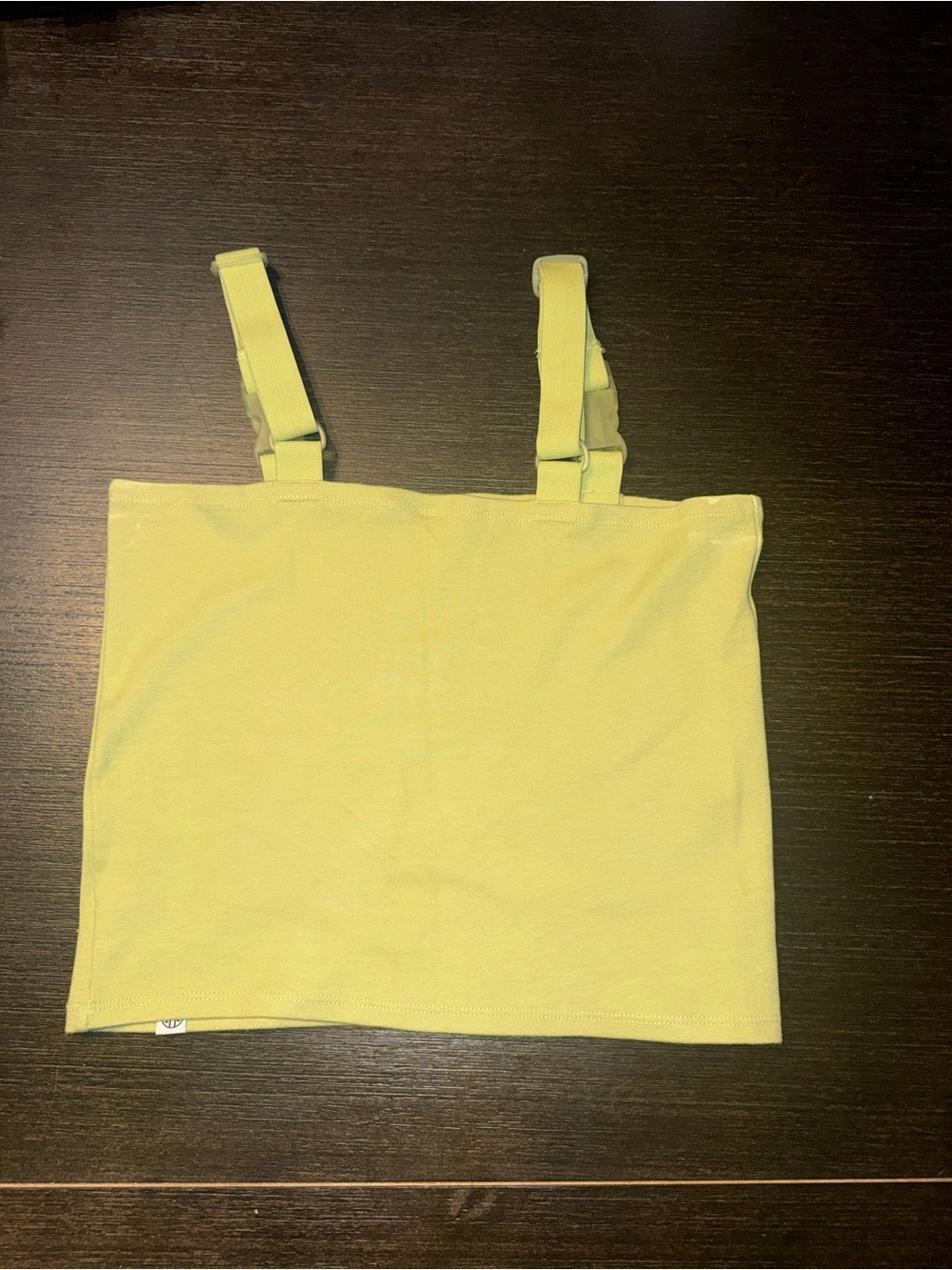 Lime Yellow Crop Tank Y2K Buckle Strap Top Futuristic style - Picture 2 of 5